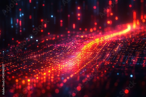 Wallpaper Mural Abstract Interpretation of Data Flow, Phone Calls Intercepted on Digital Network Torontodigital.ca