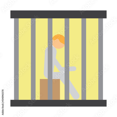 Jail Cell Vector Flat Icon Design