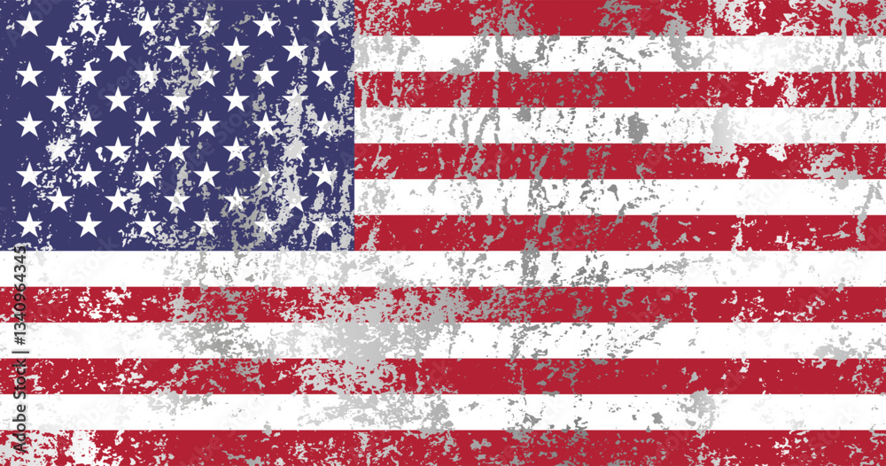 Fototapeta premium US flag with grunge effect.