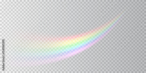 A soft, radiant rainbow with a blurred gradient on a transparent background. The pastel hues blend seamlessly, creating a dreamy, magical effect perfect for digital designs and creative projects.