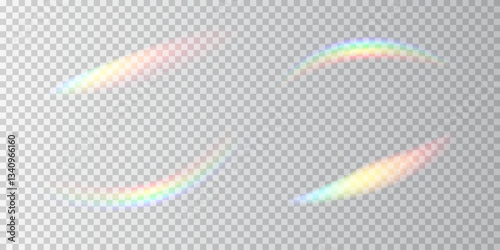 A soft, radiant rainbow with a blurred gradient on a transparent background. The pastel hues blend seamlessly, creating a dreamy, magical effect perfect for digital designs and creative projects.