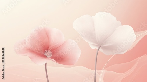 Delicate pastel flowers, soft background, artistic floral design, beautiful background image, for wallpaper or poster, online use