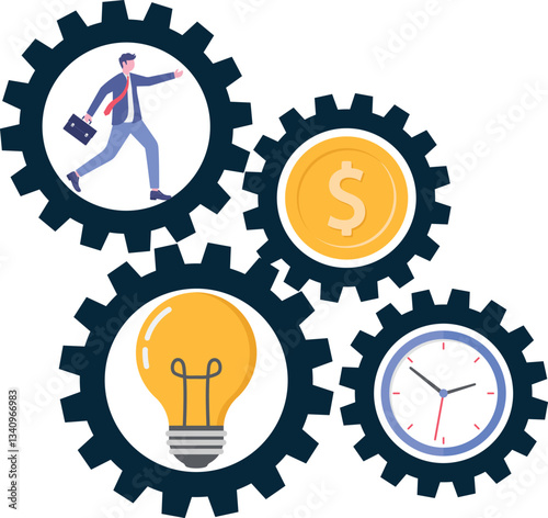 Social media illustration, business concept, web design

