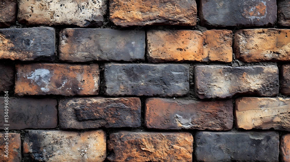 Close-up view of rustic brick texture with mortar showcasing natural imperfections and earthy tones for backgrounds and wallpapers Close-up view of rustic brick texture with mortar showcasing natural imperfections and earthy tones for backgrounds and wallpapers