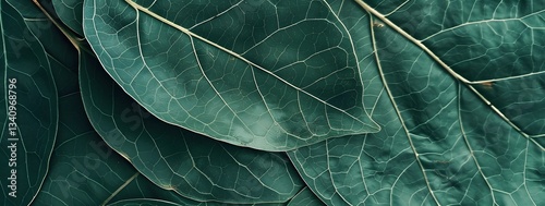 Teal Green Leaves Texture Close Up - Natural Background
