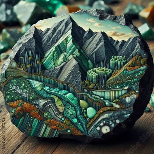 Greenstone A low grade metamorphic rock derived from basalt or g