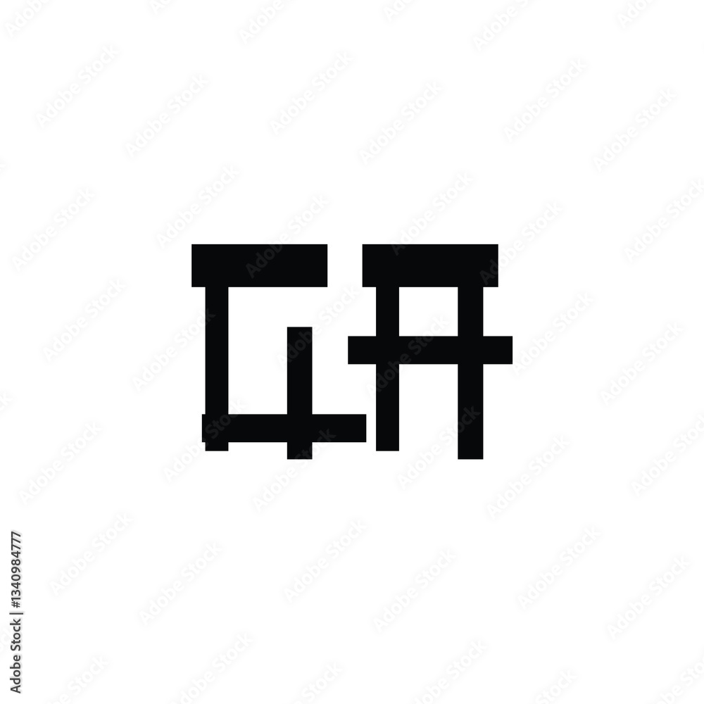 Obraz premium GA monogram logo design letter text name symbol monochrome logotype alphabet character simple logo