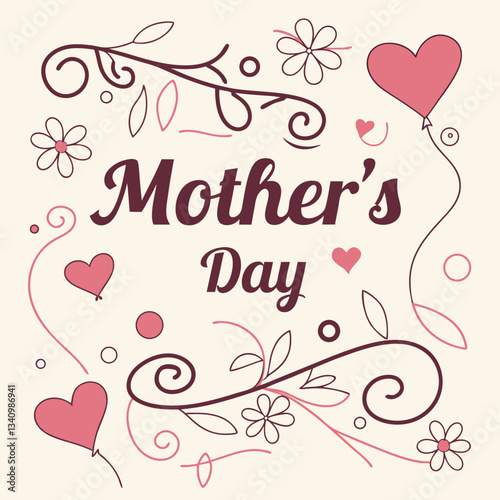 Wallpaper Mural Happy Mothers Day, Typography Design, Vector, Illustration, AI Generated Torontodigital.ca