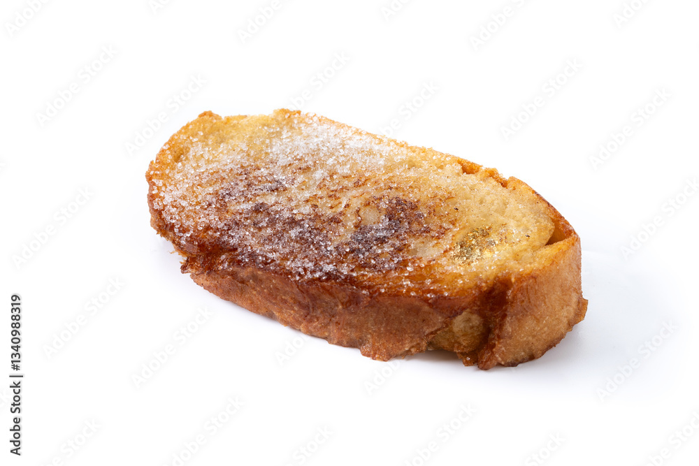 Traditional Spanish torrijas for Holy Week isolated on white background Traditional Spanish torrijas for Holy Week isolated on white background