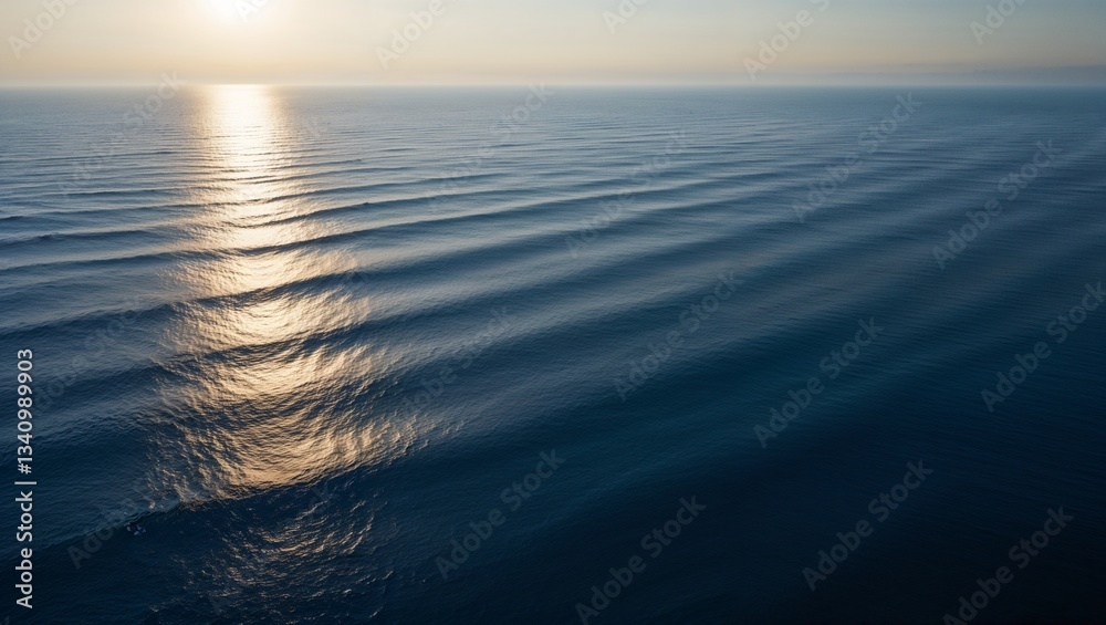 Fototapeta premium Waves glistening under the sun create a truly tranquil atmosphere.