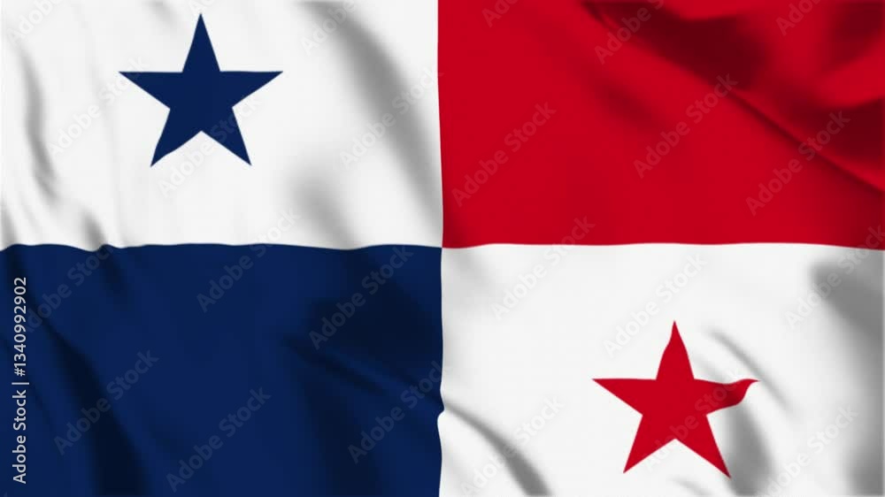 Realistic Panama Flag Flying Waving in the wind Animation HD Video Realistic Panama Flag Flying Waving in the wind Animation HD Video