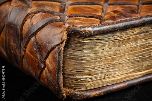 Wallpaper Mural Aged leather-bound book close-up Torontodigital.ca