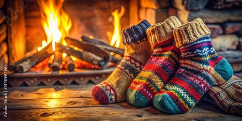 Cozy Winter Fireside: Warm Wool Socks & Embracing Comfort