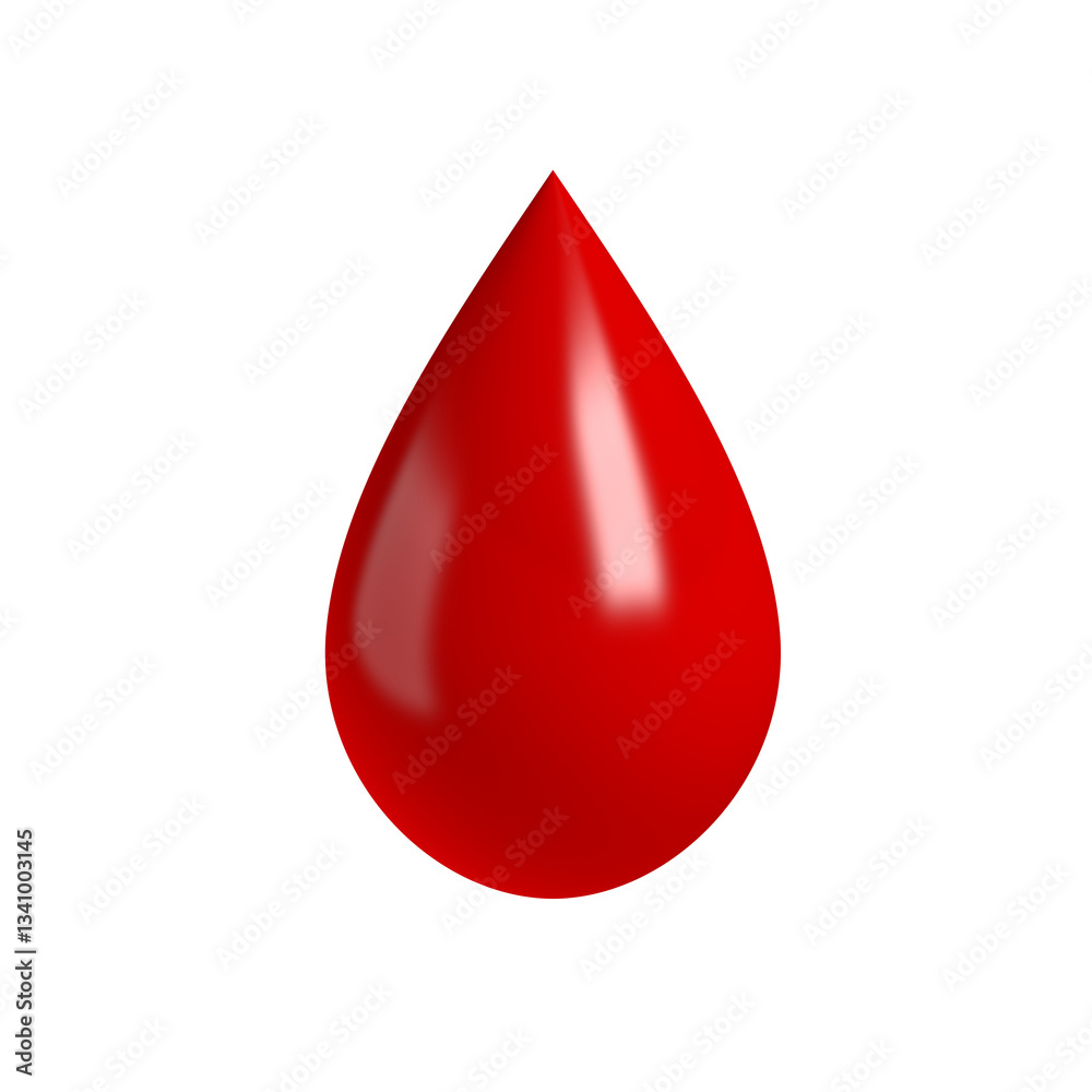 Fototapeta premium Blood drop. Isolated. 3d illustration.