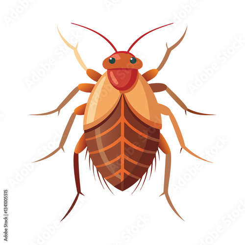 Flea insect flat vector illustration on a white background