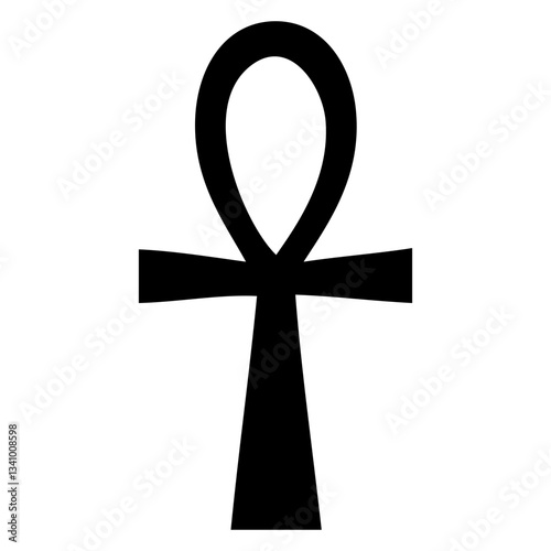 Icono plano silueta de amuleto ankh que simboliza la vida y la eternidad