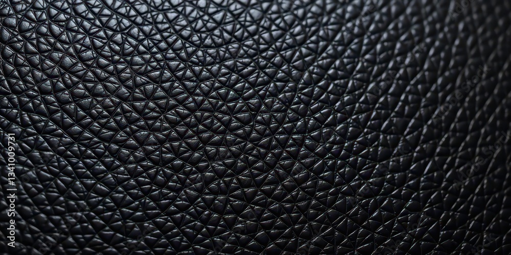 Deeply textured black leather, showing fine grain and subtle sheen, cowhide, texture Deeply textured black leather, showing fine grain and subtle sheen, cowhide, texture