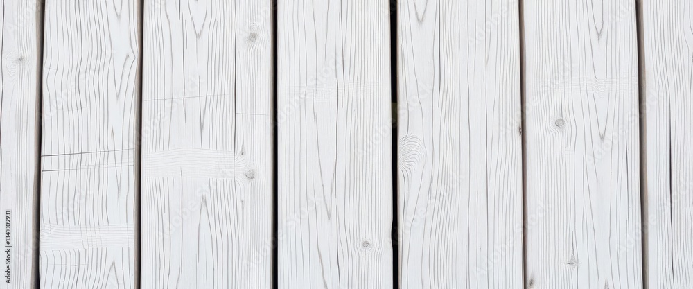 Fototapeta premium Distressed whitewashed wood planks, showing grain & texture, background, element