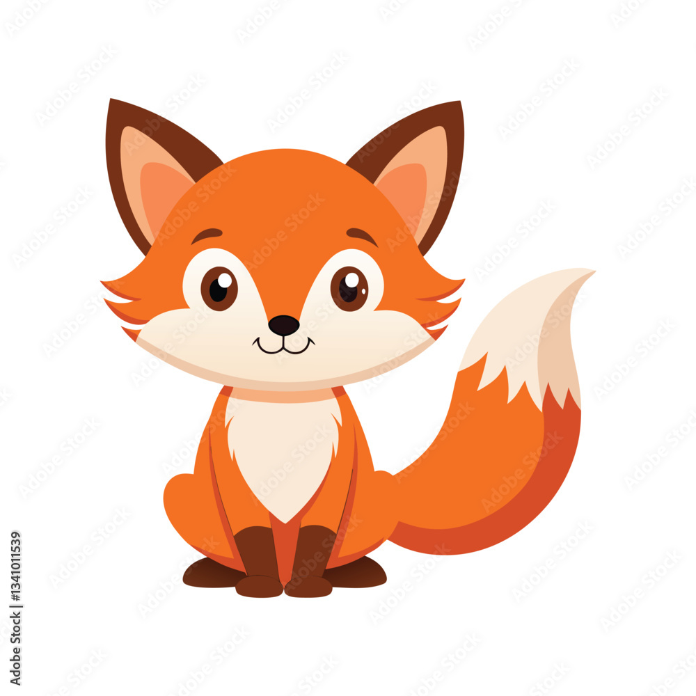 Cute cartoon fox image vector illustration illustration on white background Cute cartoon fox image vector illustration illustration on white background