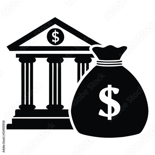 Money bag icon set prize moneybag vector symbol jackpot money sign wealth abundance sign white background icon, symbol, silhouette illustration