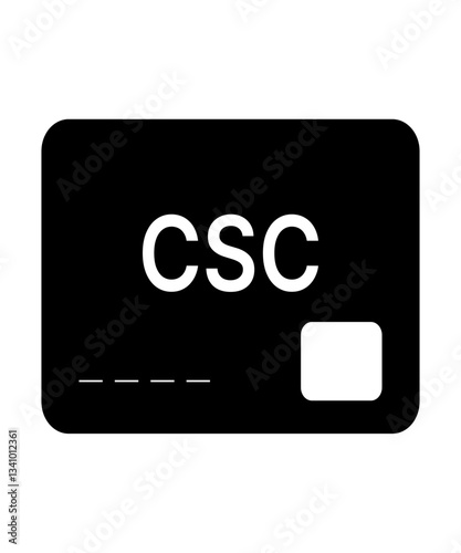 Card security code icon filled with black