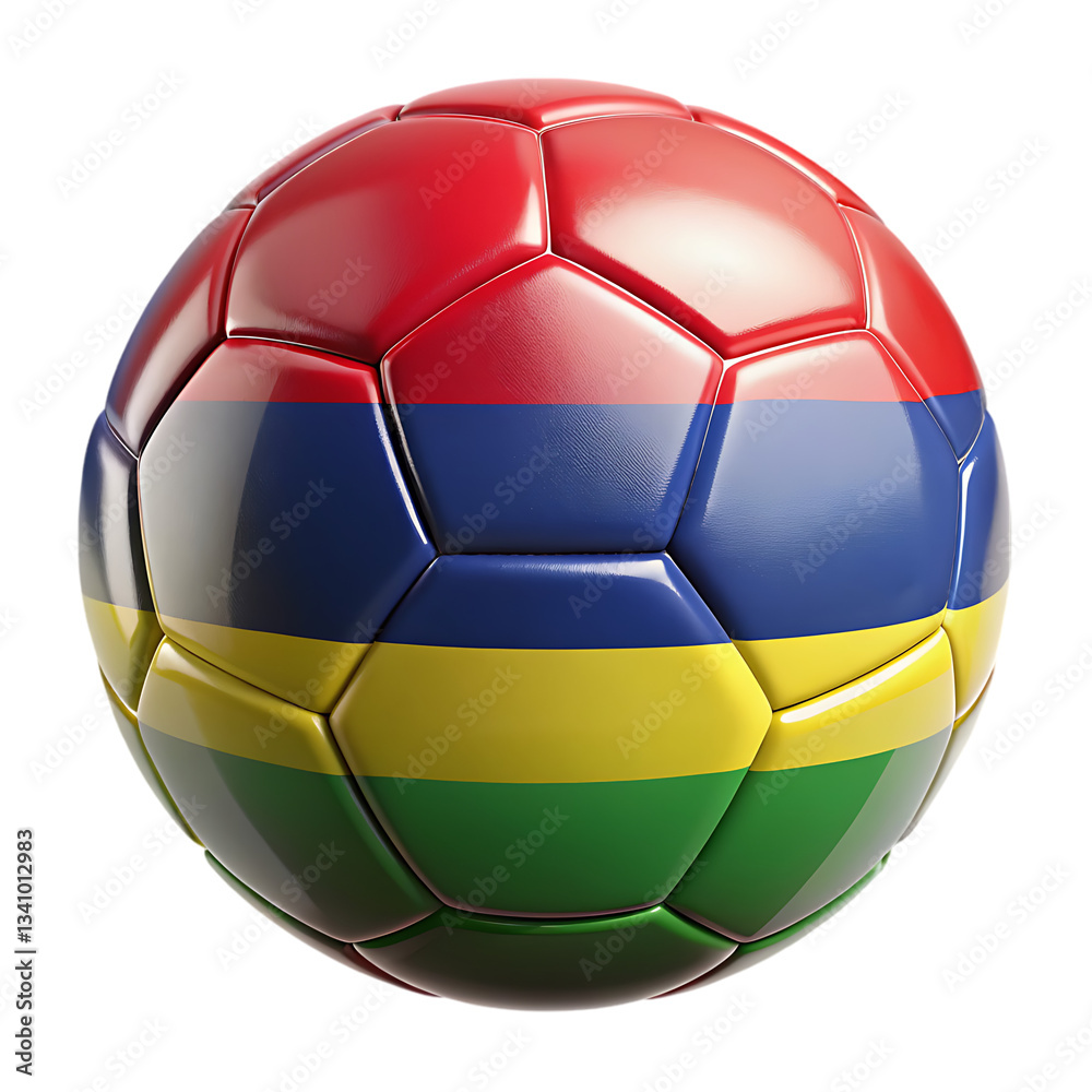Fototapeta premium Mauritius Flag Soccer Ball Image