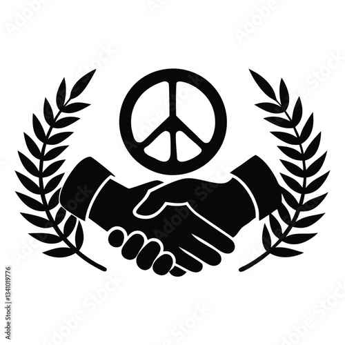 Formal Agreement Black Handshake Symbol Bond of Trust Handshake Icon