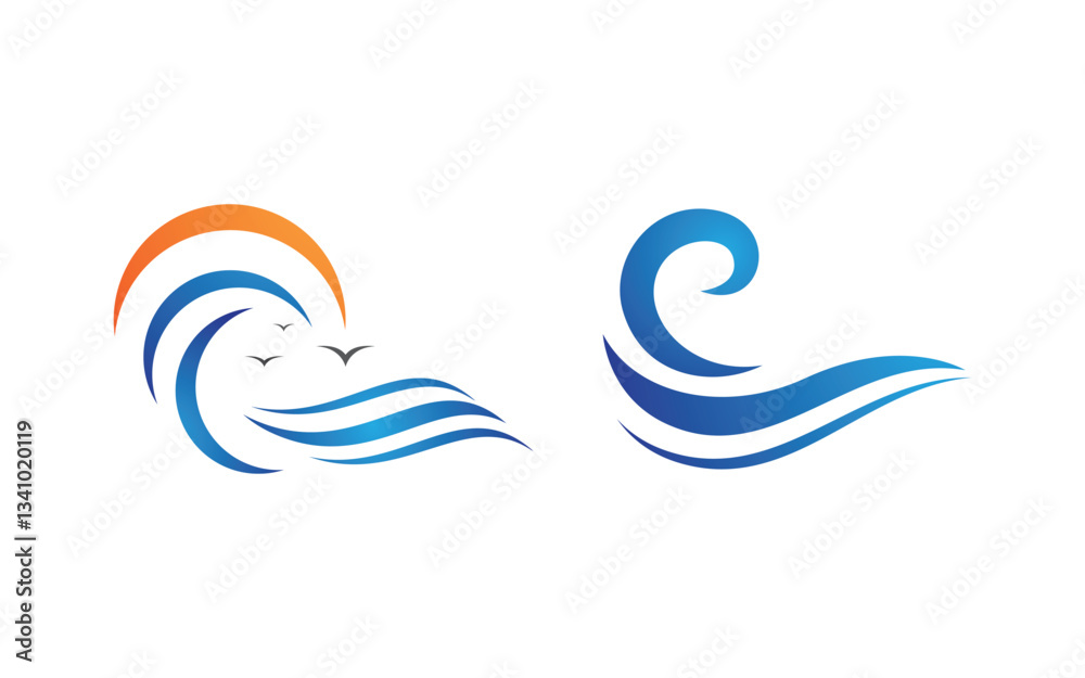 Dynamic Water wave icon vector illustration design logo v.1 Dynamic Water wave icon vector illustration design logo v.1