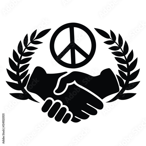 Formal Agreement Black Handshake Symbol Bond of Trust Handshake Icon