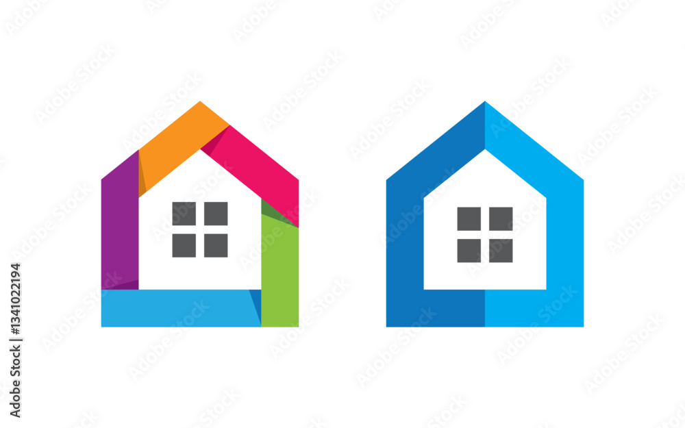 Home industrial Property concept icon logo illustration v.86 Home industrial Property concept icon logo illustration v.86
