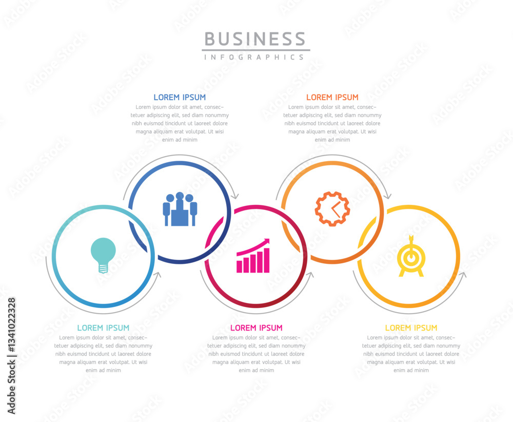 Naklejka premium Vector business Presentation Connecting Steps Infographic Template