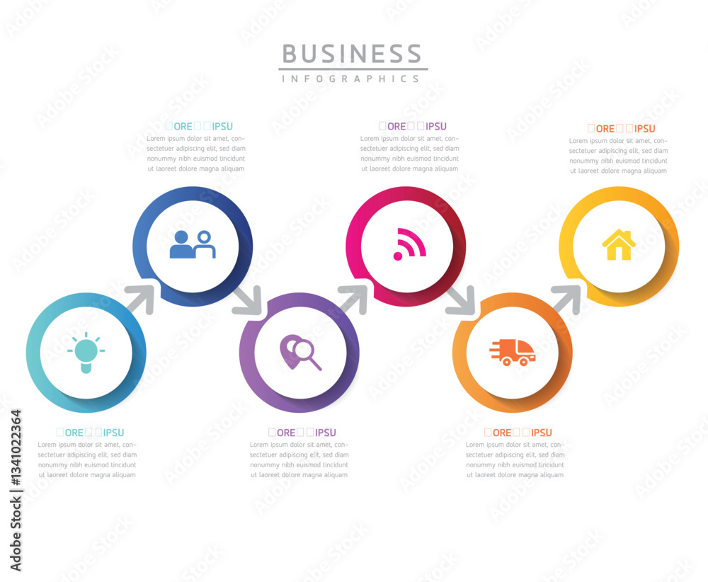Fototapeta premium Vector business Presentation Connecting Steps Infographic Template