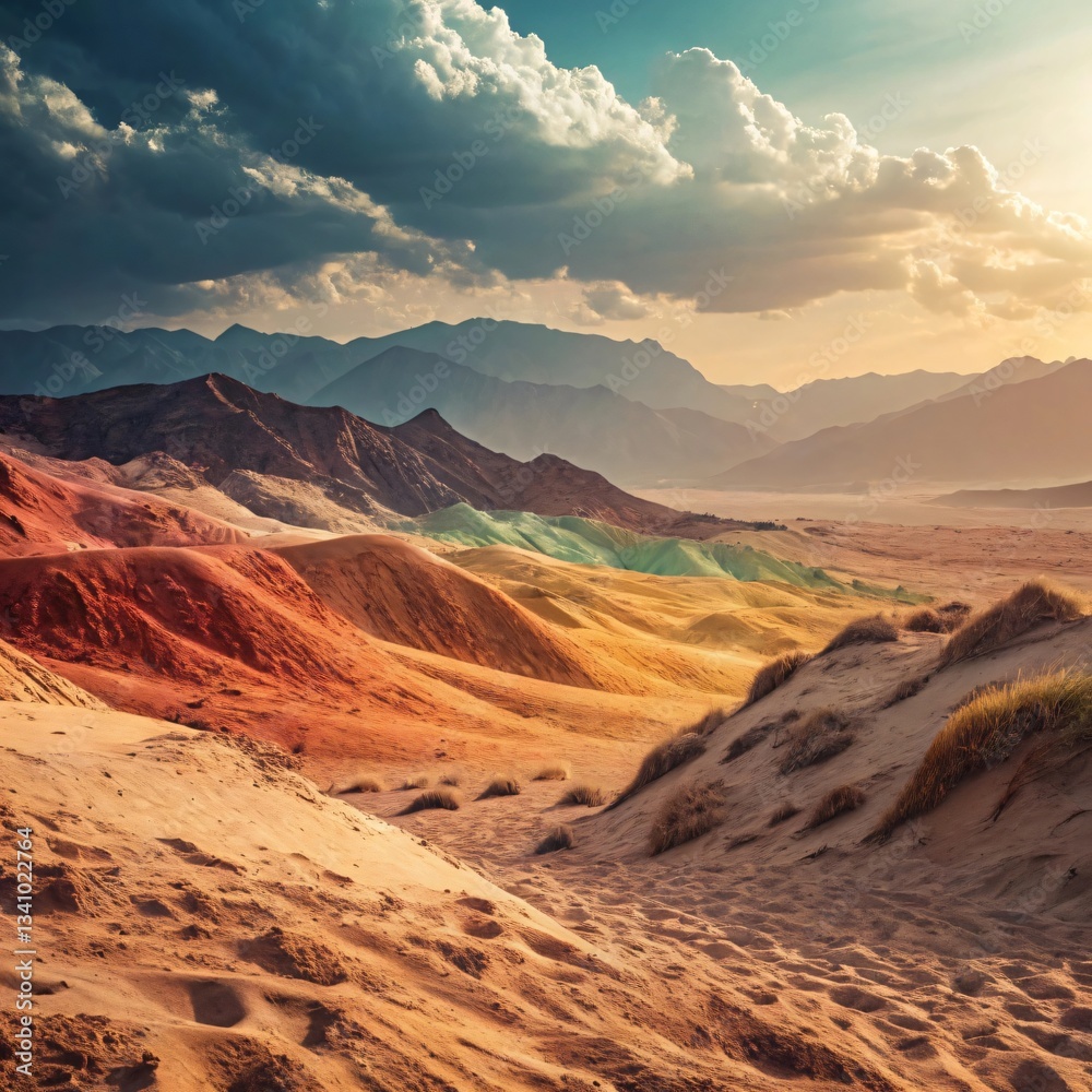 Fototapeta premium colorful sandy,mountain background