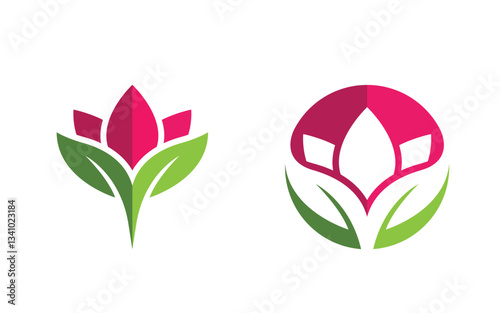 Lotus Logo Beauty Salon Cosmetic skincare vector icon design v.9