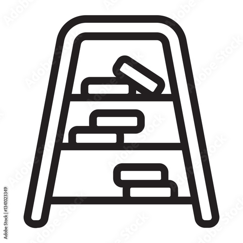 Bookshelves line icon