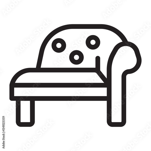 chaise longue line icon