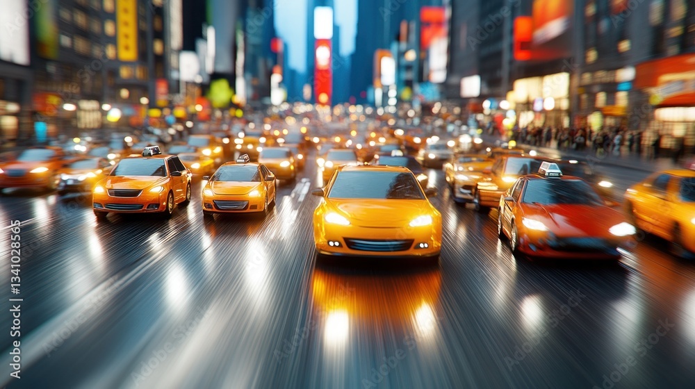 Night Traffic in Times Square, NYC Night Traffic in Times Square, NYC