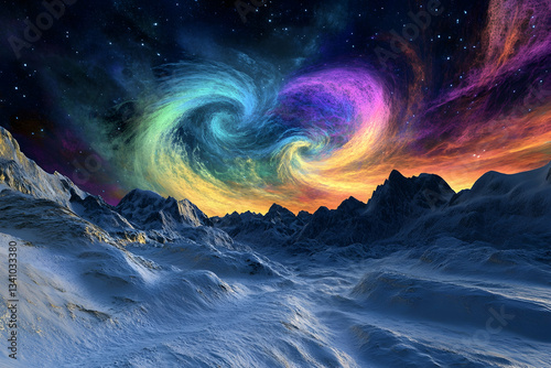 Wallpaper Mural A breathtaking aurora borealis lights the night sky, casting vibrant colors over an icy expanse. The swirling lights create a mesmerizing and magical winter landscape, evoking awe at nature's. Torontodigital.ca