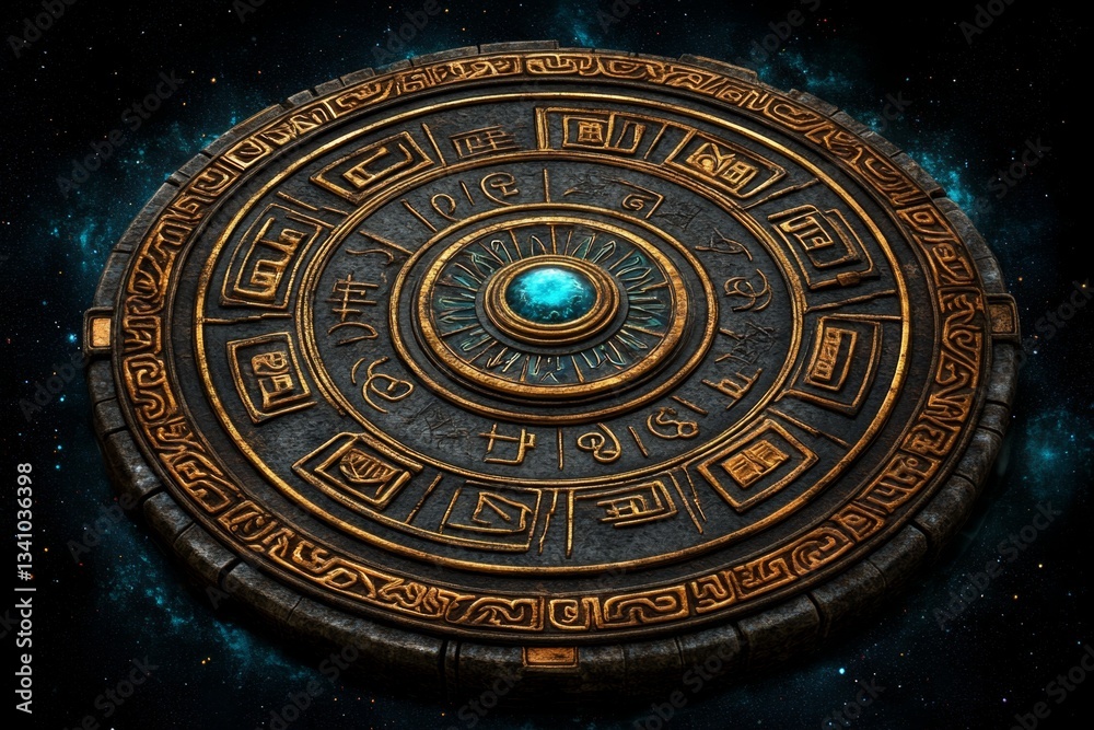 Fototapeta premium A celestial toolkit used by divine beings, glowing with ethereal light, floating in space