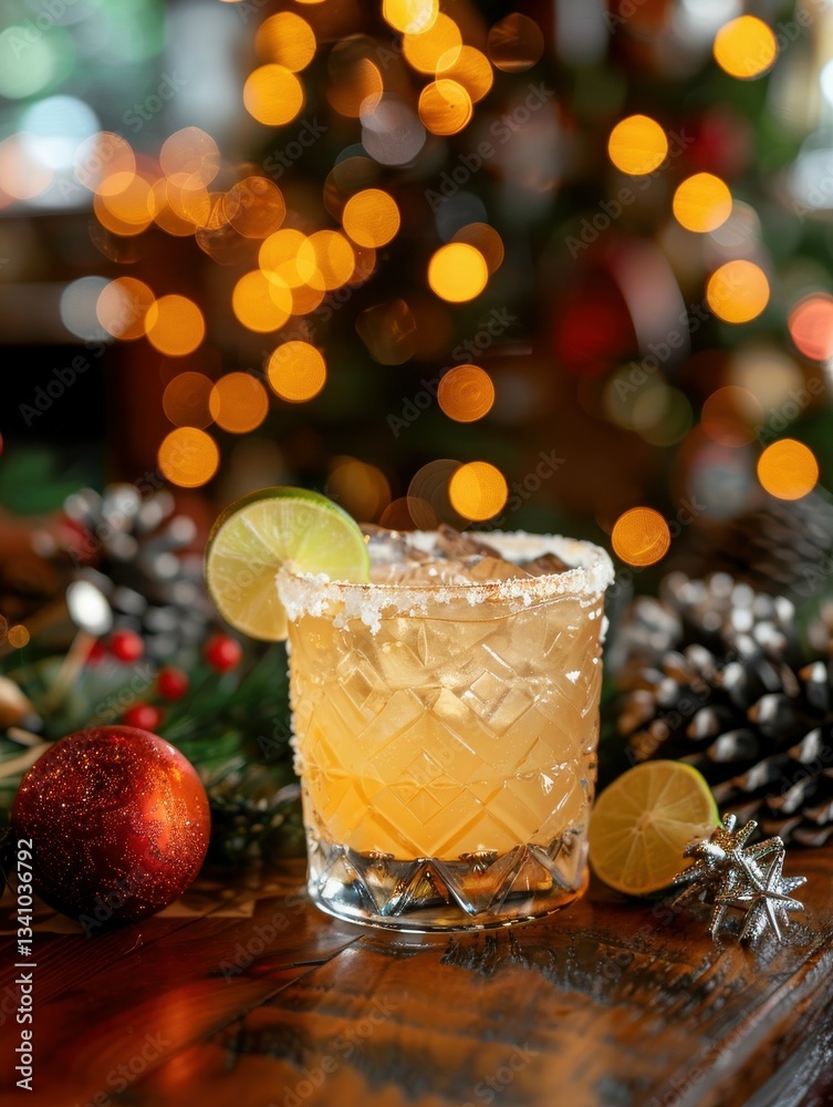 Classic Margarita: Lime Wedge, Salt, Festive Setting Classic Margarita: Lime Wedge, Salt, Festive Setting