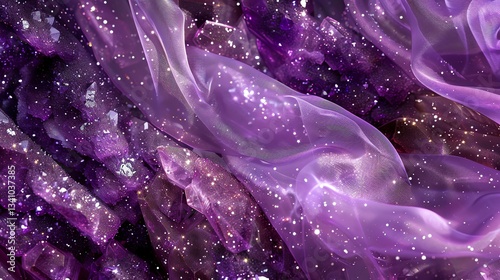 Purple fabric with glitter and a shimmery texture.