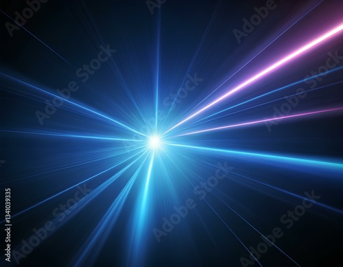 A Radiant Burst of Blue and Pink Light in a Dark Void