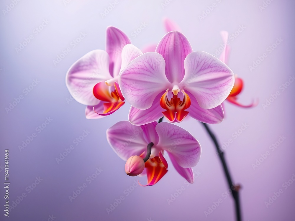 Delicate Pink Orchids Bloom Softly Subtle Lighting. AI Generated Delicate Pink Orchids Bloom Softly Subtle Lighting. AI Generated
