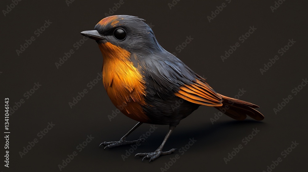 Fototapeta premium Small bird, detailed, realistic