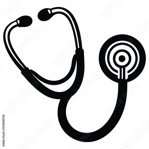Medical stethoscope (black) isolated on white Stetoscope stethoscope