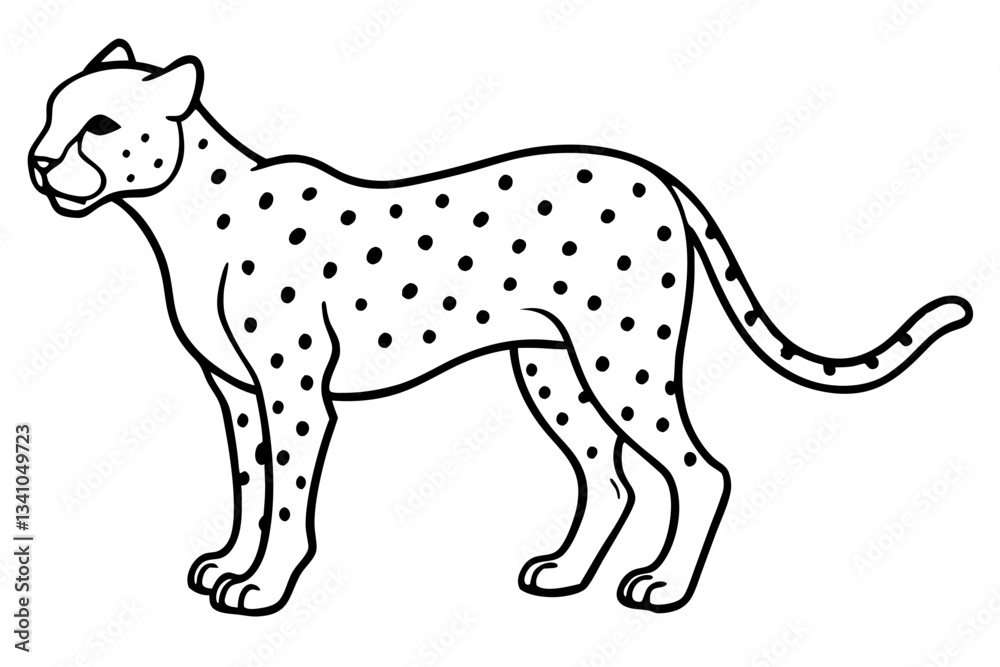 Fototapeta premium Cheetah Speed Line Art