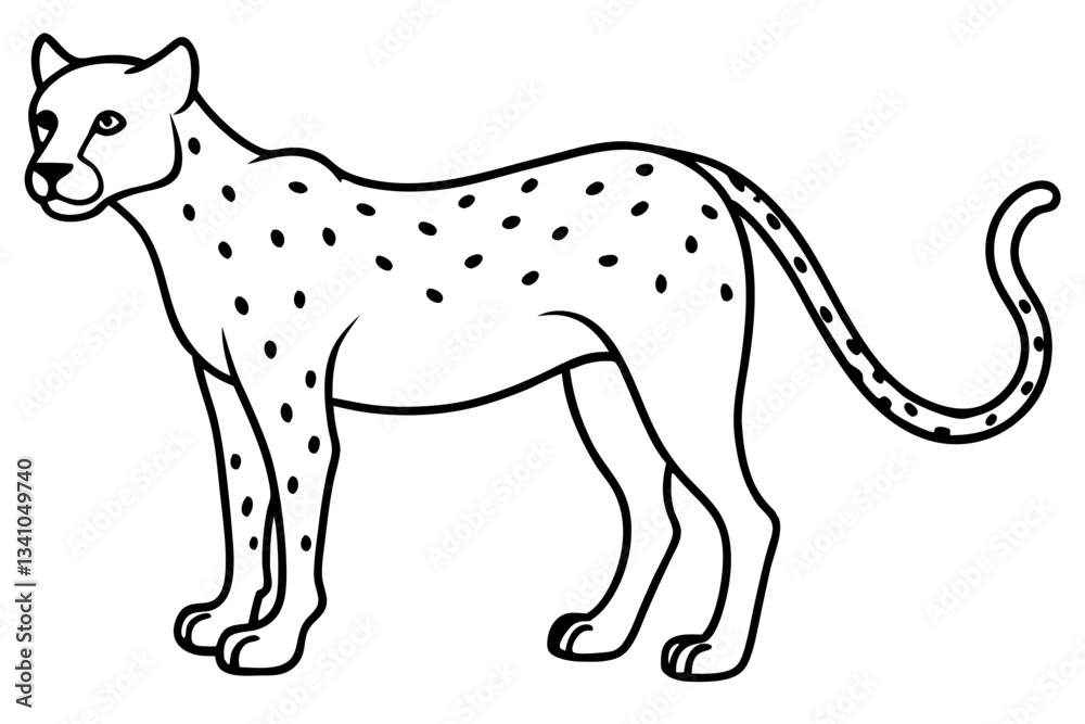 Fototapeta premium Cheetah Speed Line Art