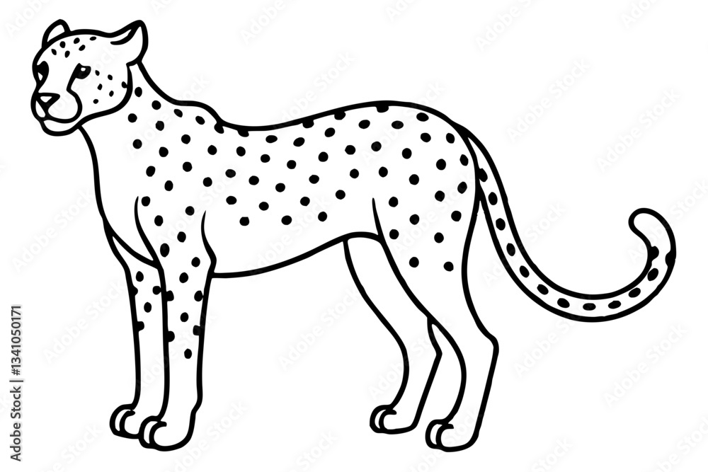 Fototapeta premium Cheetah Speed Line Art