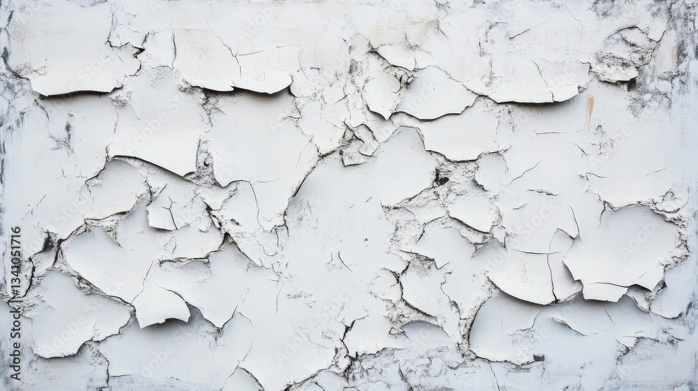Obraz premium A Timeless Texture: Cracked White Painted Wall Art