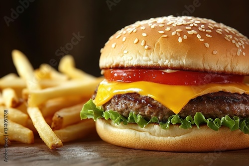 Best Juicy Hamburger & Crispy French Fries – Ultimate Fast Food Combo